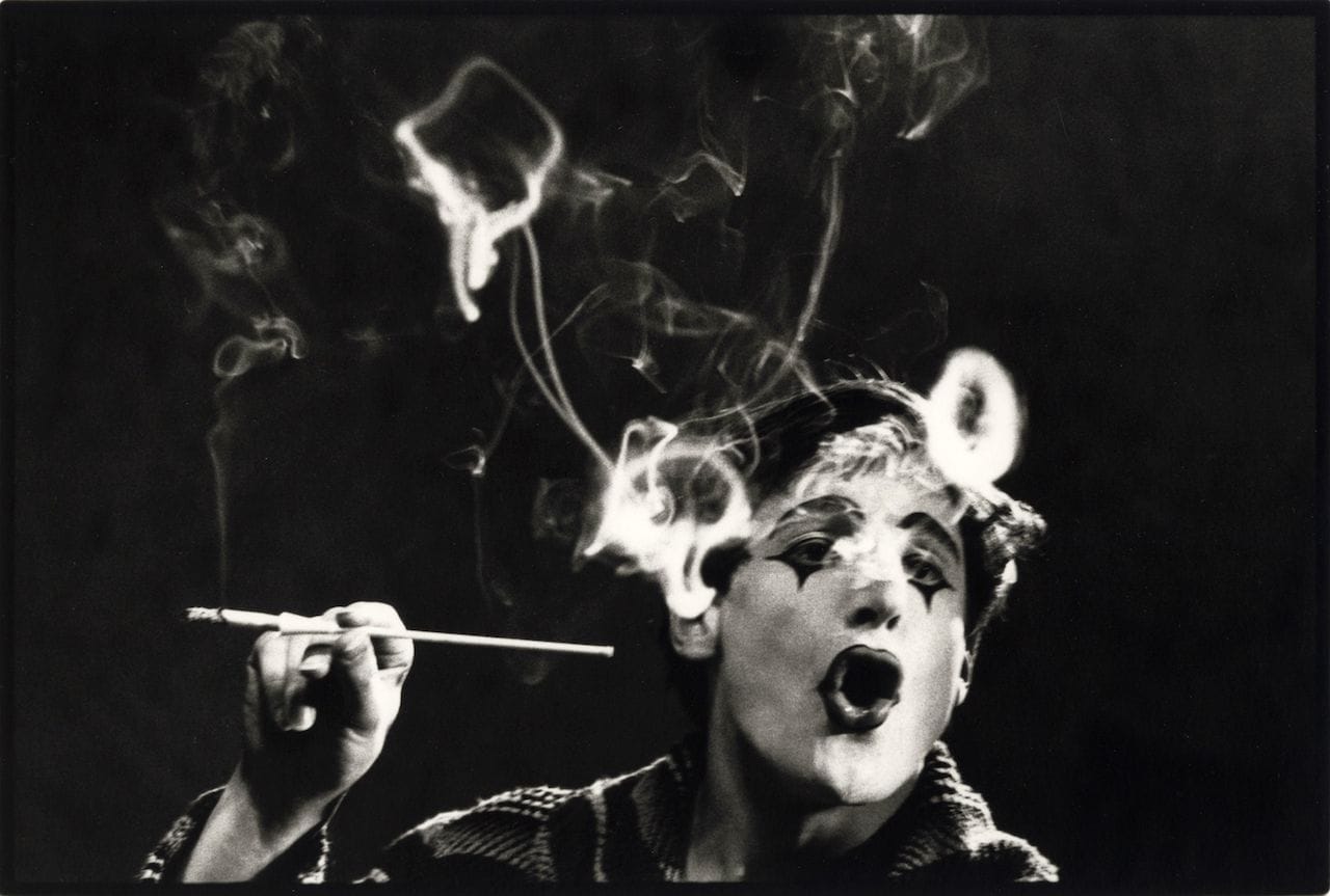 Monique Jacot, Der Pantomime Dimitri 1961, Silbergelatineabzug, © Monique Jacot / Fotostiftung Schweiz, Winterthur