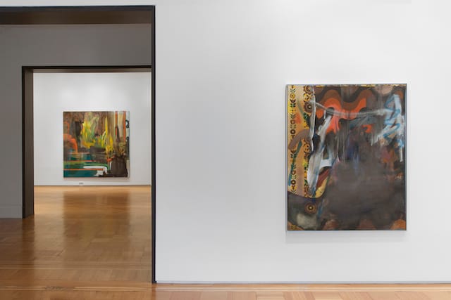 nstallation view of Albert Oehlen’s Fabric Paintings at Skarstedt. All works copyright Albert Oehlen. Courtesy Skarstedt, New York.