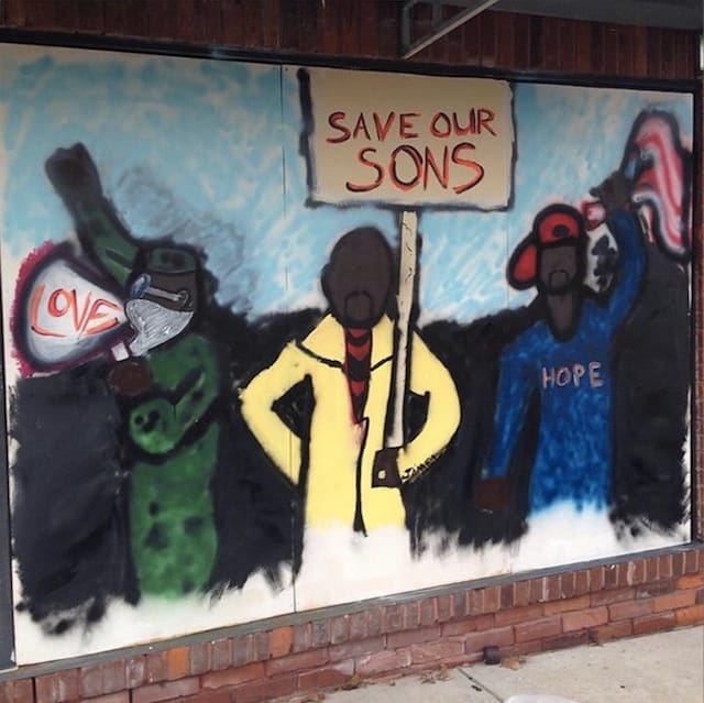 A mural in Ferguson  (Image via paintforpeacestl/Instagram)