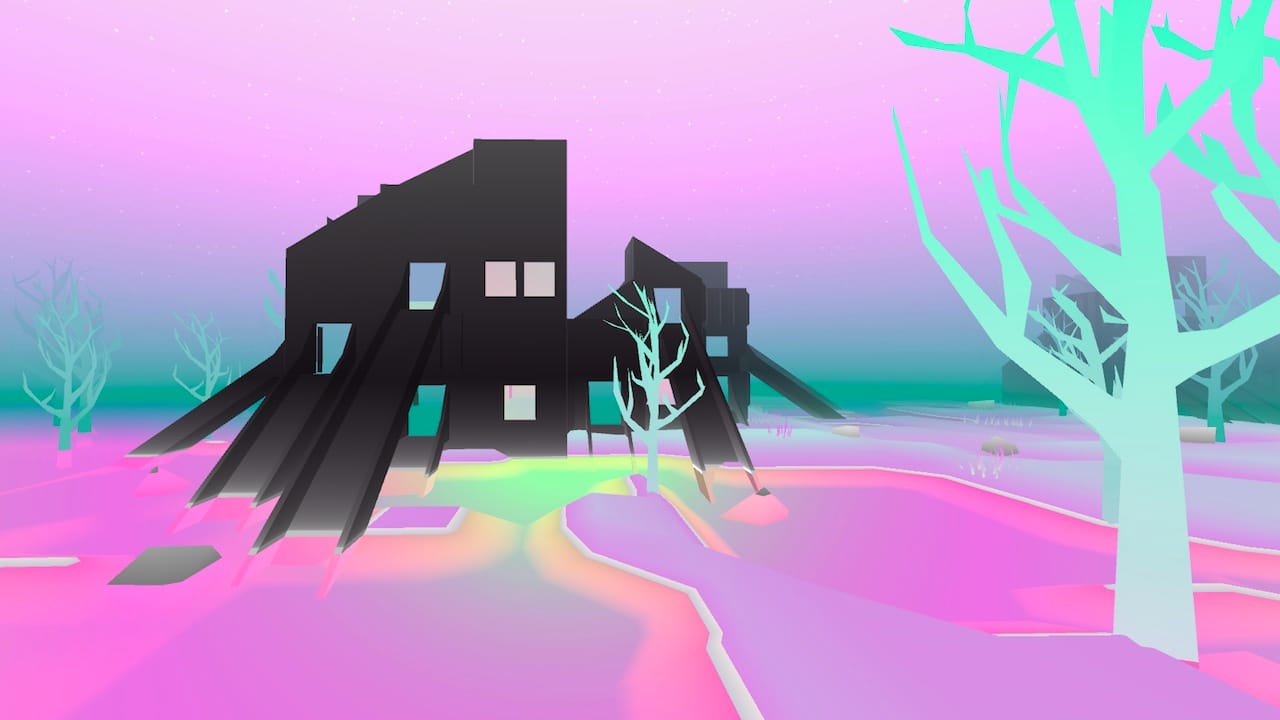 One of the virtual museums in 'Secret Habitat' (all screenshots by the author for Hyperallergic)