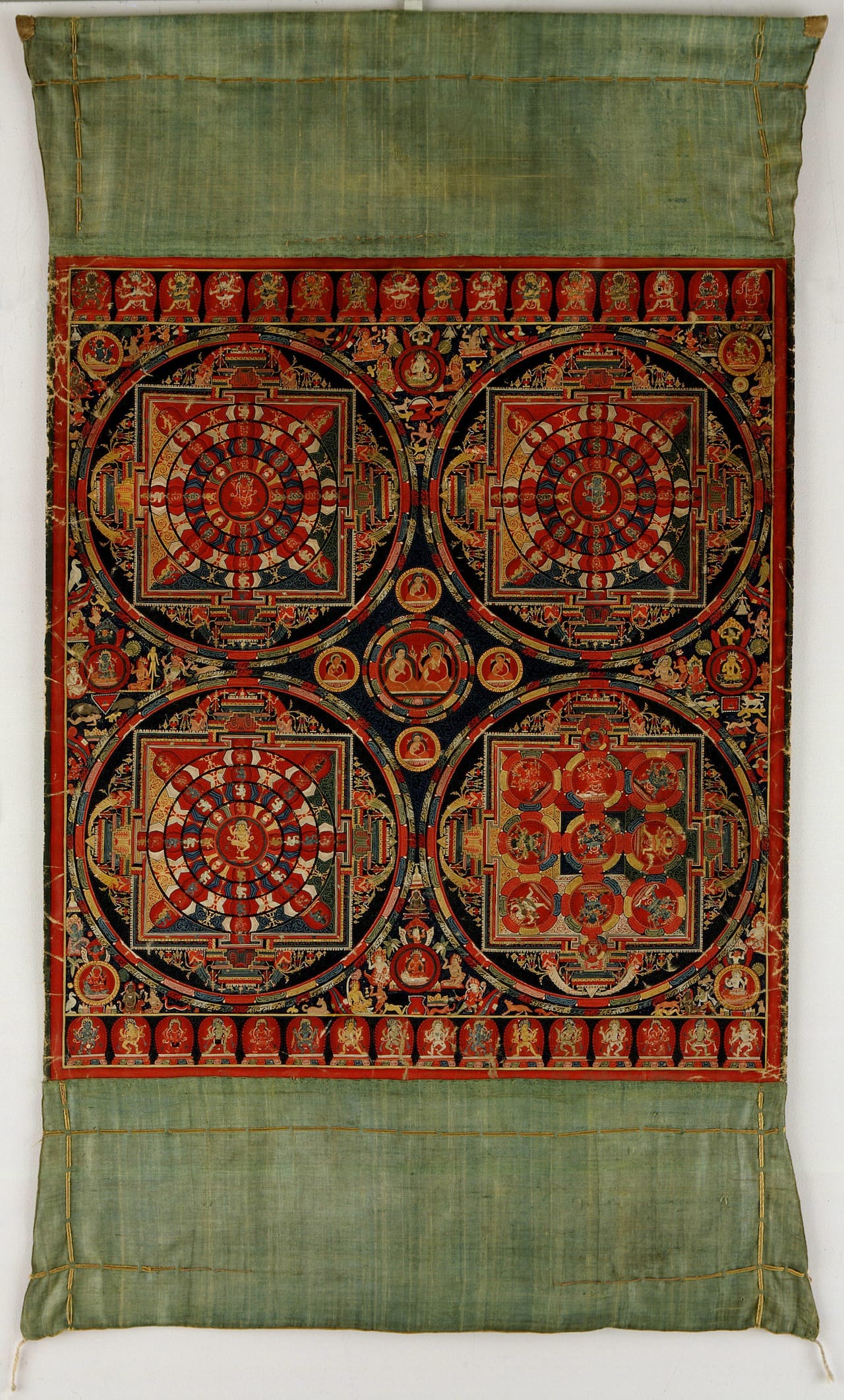 "Four Mandala Vajravali Thangka" (c. 1430), Tibet, opaque watercolor on cloth; Purchase; Freer Gallery of Art, F1997.22