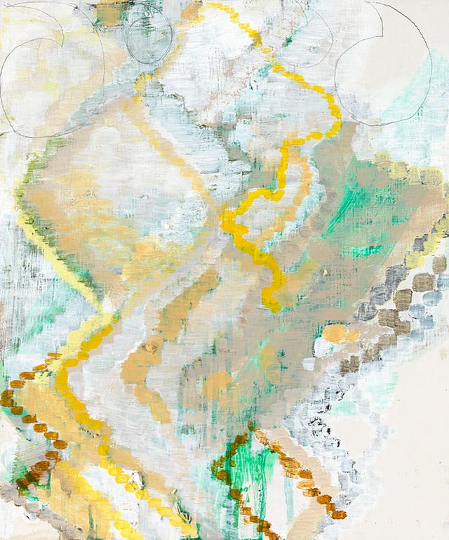 Sherman Sam, "Problems all left alone," (2014), oil on canvas, 41.8 x 35.4 cm