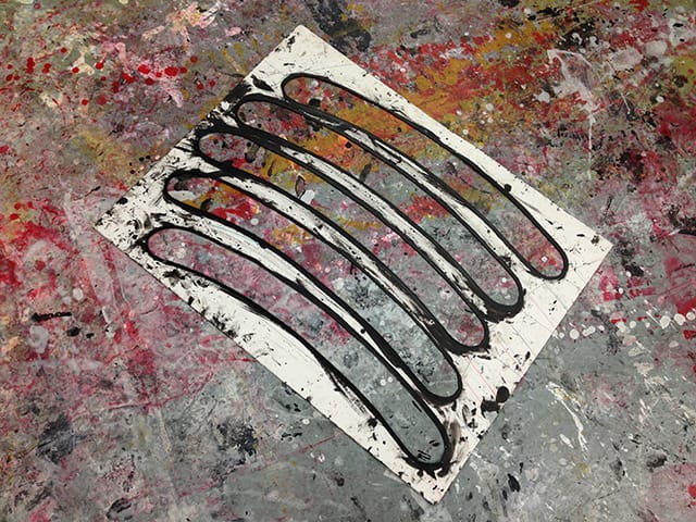 The artist's stencil in the studio