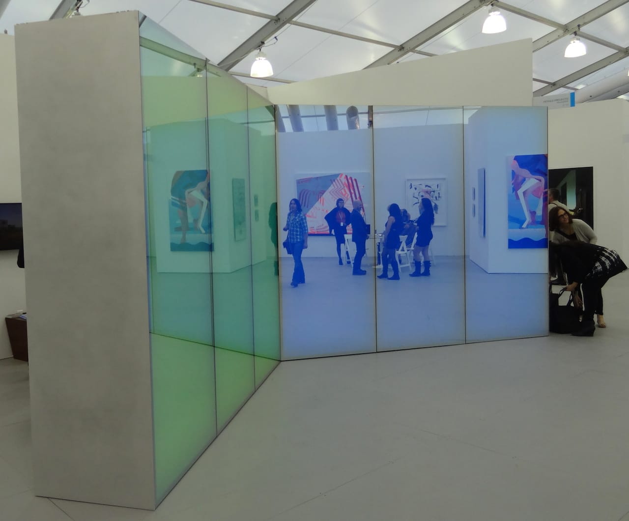 Phillip K. Smith III, "Bent Parallel" (2014) in the Royale Projects booth