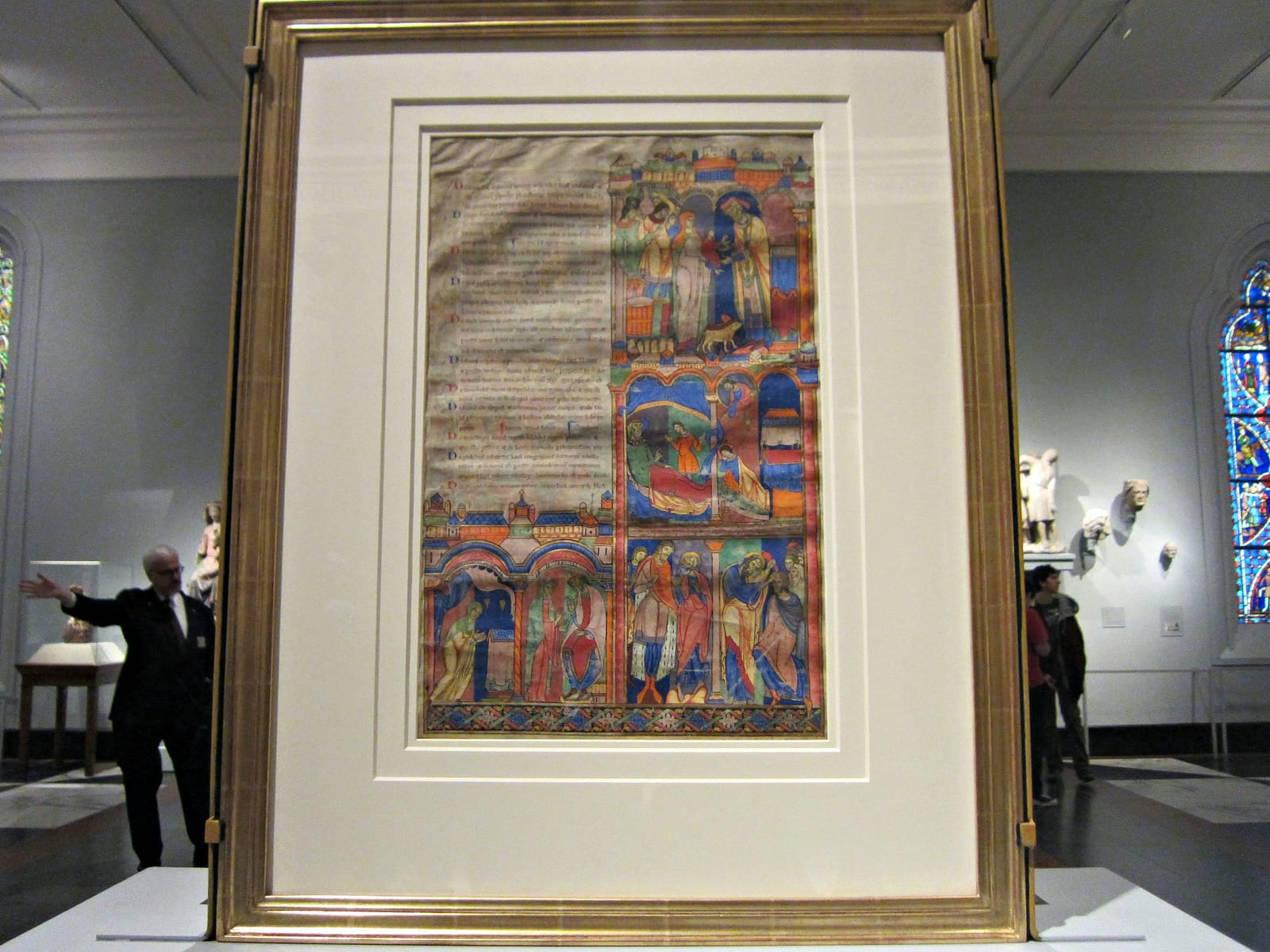 The Winchester Bible on view at the Metropolitan Museum of Art (photograph by the author for Hyperallergic)