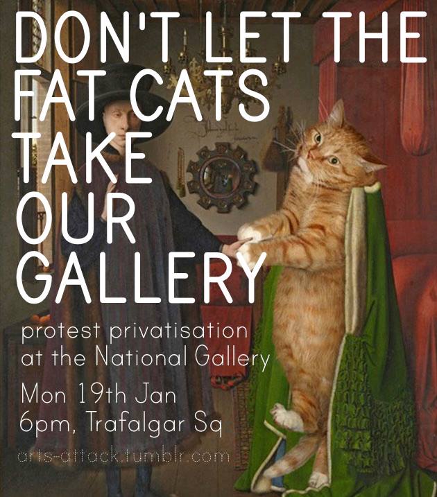 Flyer by Arts Attack for last night's protest at the National Gallery (image via Facebook) (click to enlarge)