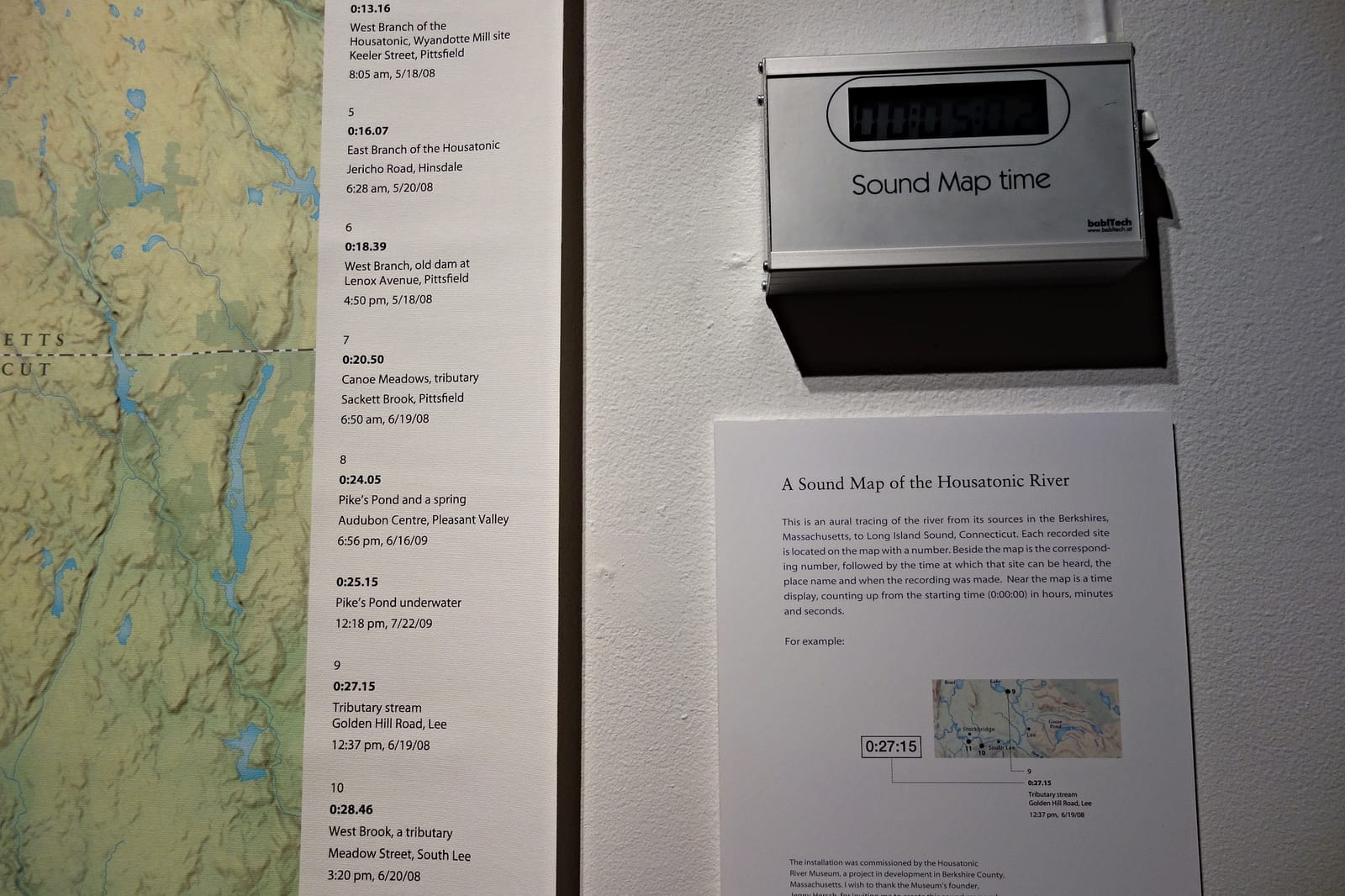 Annea Lockwood, "A Sound Map of the Housatonic River" (2010) (detail) (photograph by the author for Hyperallergic)