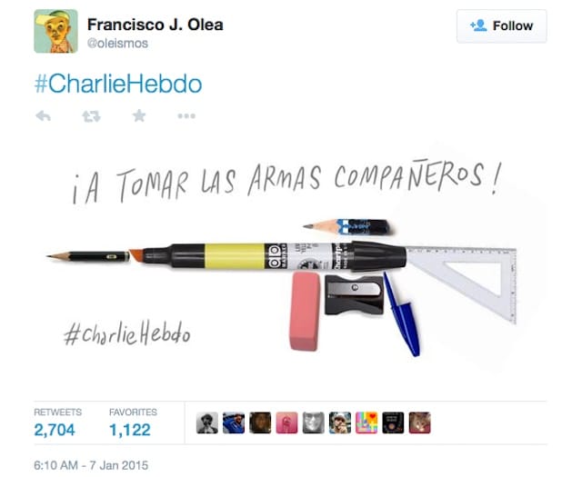 An image by Chilean illustrator Francisco J. Olea; the text reads "Take Up Arms, Companions!" (image via oleismos/Twitter)