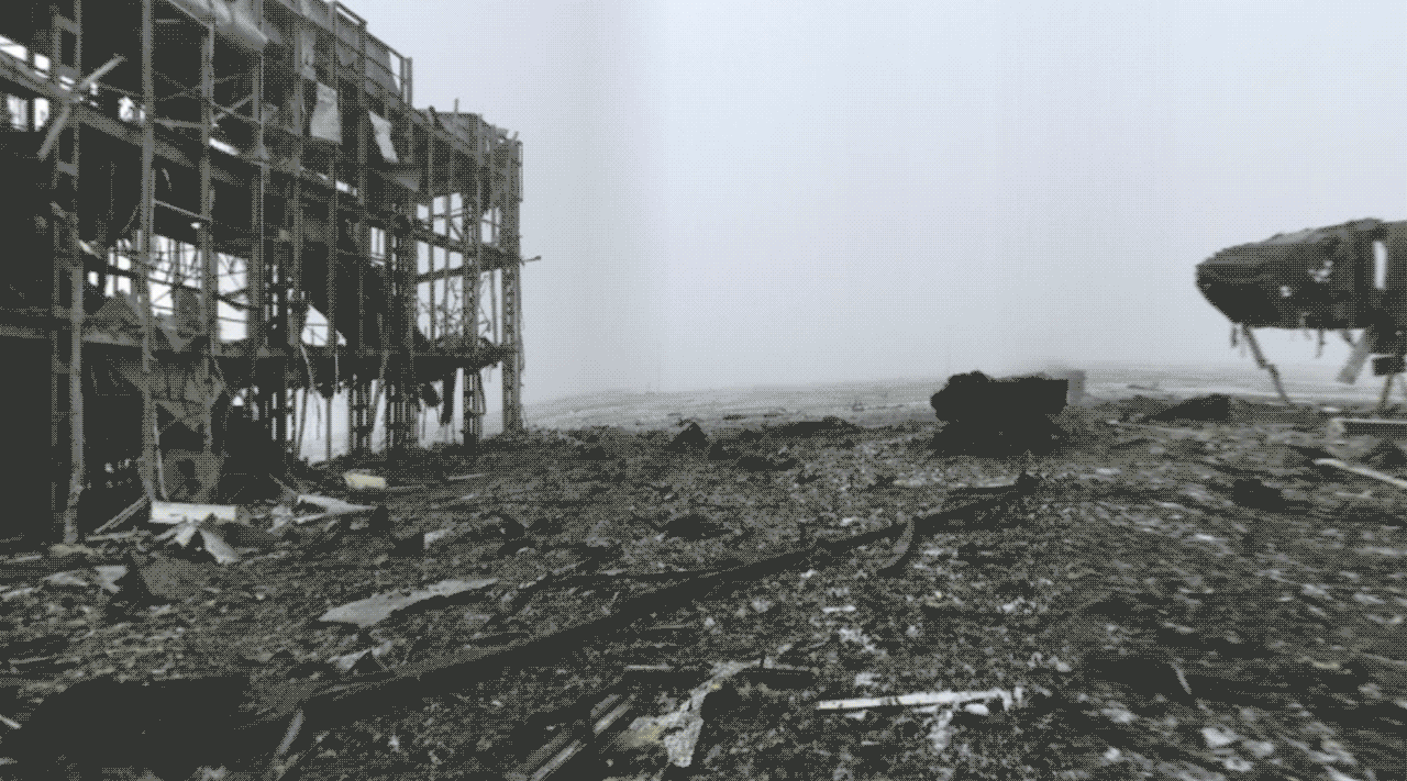 A panorama of Donetsk airport after the Russian invasion. (from Dermandar via @jmcolberg)
