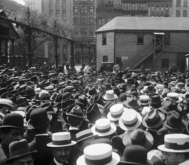 Emma Goldman at a rally in New York's Union Square (May 21, 1919) (via Corbis Images for Education)