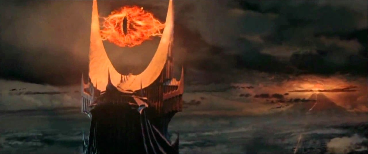 The Eye of Sauron atop Barad-dûr (via youtube.com)