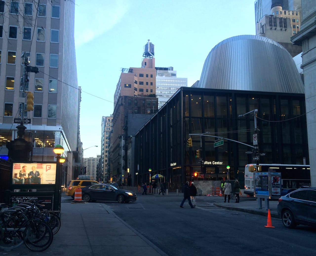 The exterior of the Fulton Center