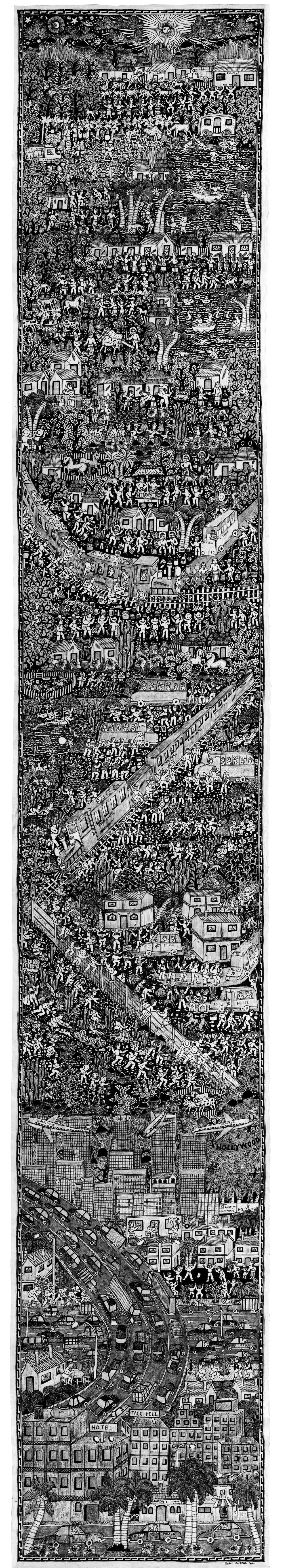 Javier Martínez Pedro's drawing for the book Migrant 