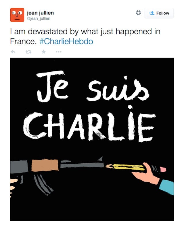 Jean Jullien, "Je Suis Charlie" (2015) (via jean_jullien/Twitter)