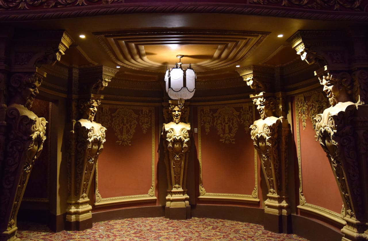 One of the two grottoes just next to the stage