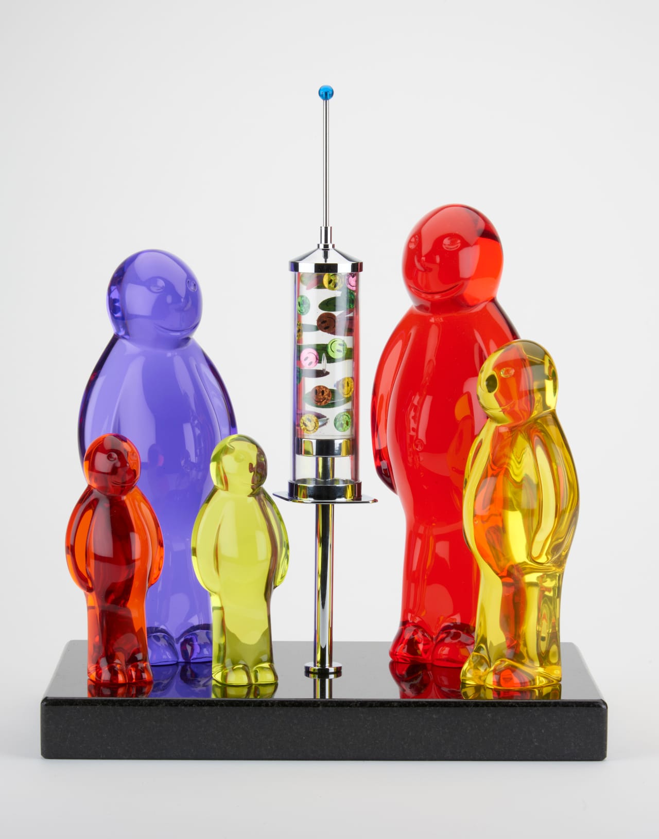 Mauro Perucchetti's contribution, "Vaccines as Love Serum," melds two of his most famous resin sculptures. 