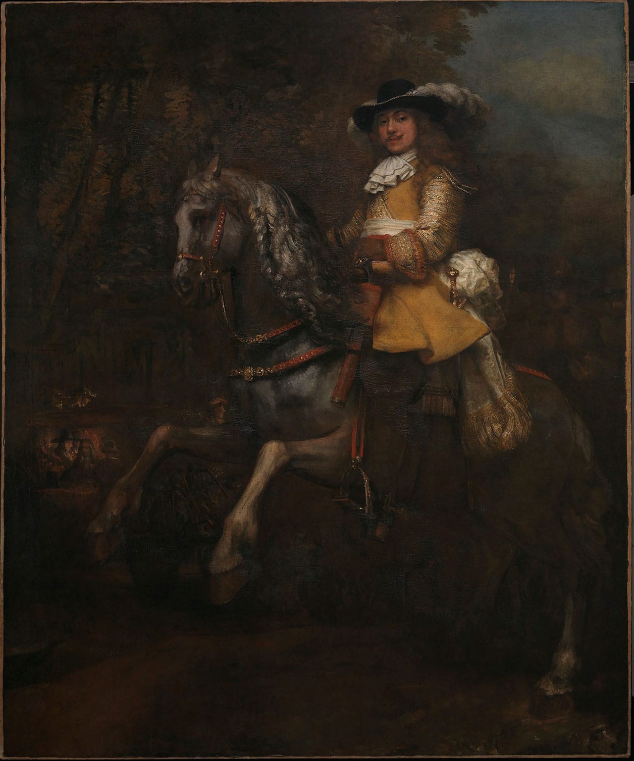 Rembrandt, "Portrait of Frederick Rihel on Horseback" (probably 1663), oil on canvas, 294.5 x 241 cm, Bought with a special grant and contributions from The Art Fund and The Pilgrim Trust, 1959 (© The National Gallery, London)