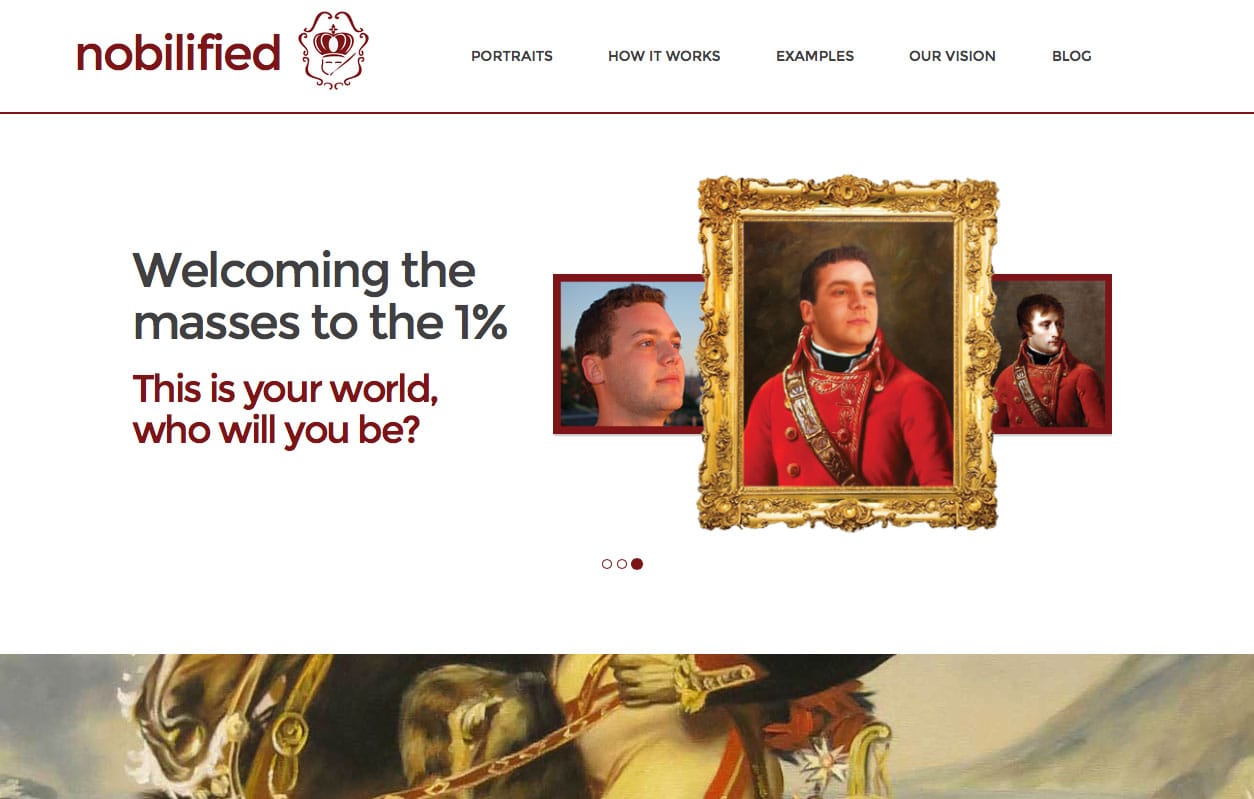 Nobilified! (all screenshots via nobilified.com)