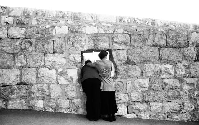 Jerusalem, Mount of Olives, December 2012; "In East Jerusalem, the Israeli government is planning to build new colonies that would cut any link between the Arab part of the city and the West Bank."