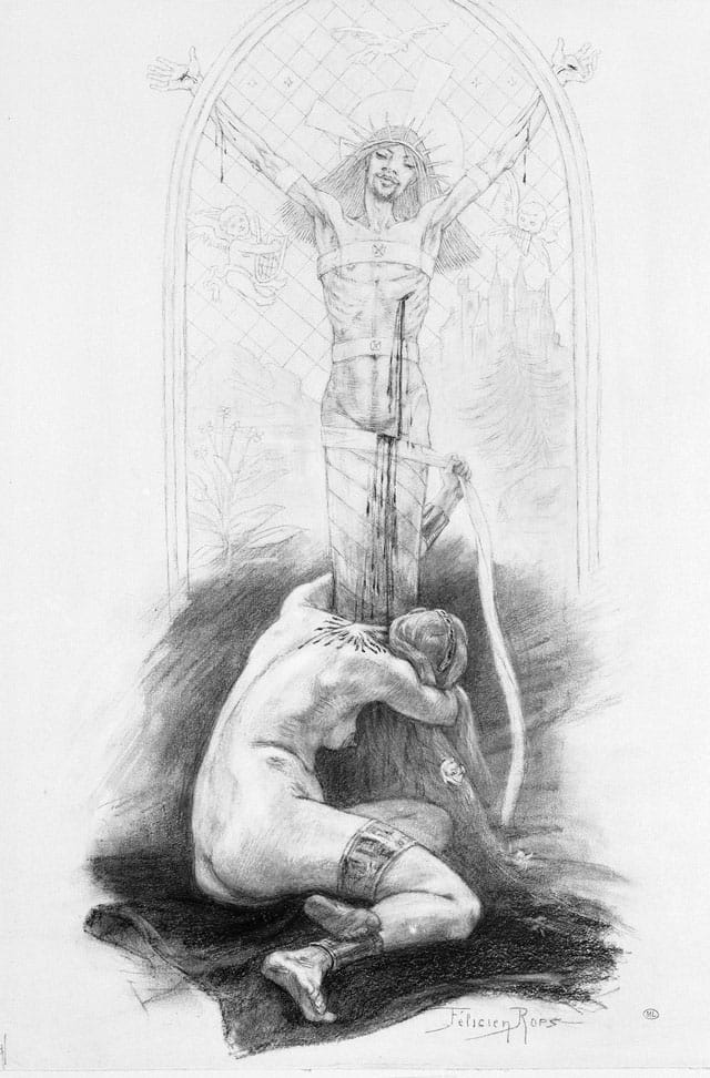 Félicien Rops “L’Amante du Christ” (1888), Musée d’Orsay, Paris (image © RMN-Grand Palais (musée d’Orsay) / Madeleine Coursaget)