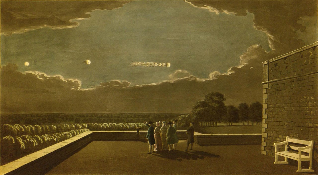 Thomas Sandby's depiction of the 1783 meteor (courtesy Houghton Library)