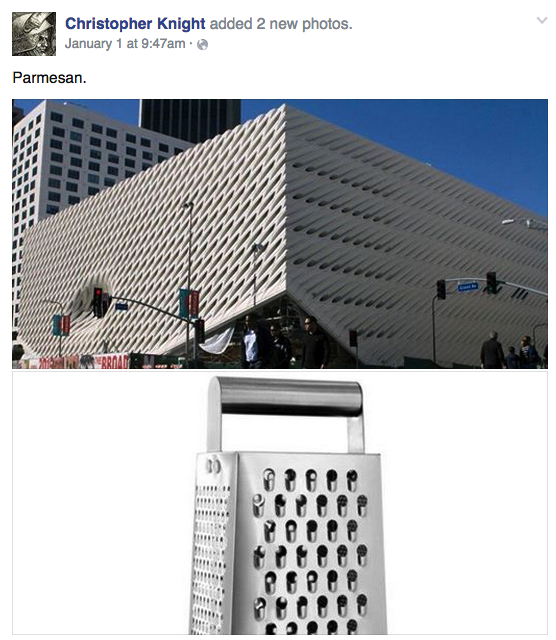 Parmesan (via Christopher Knight's Facebook page)