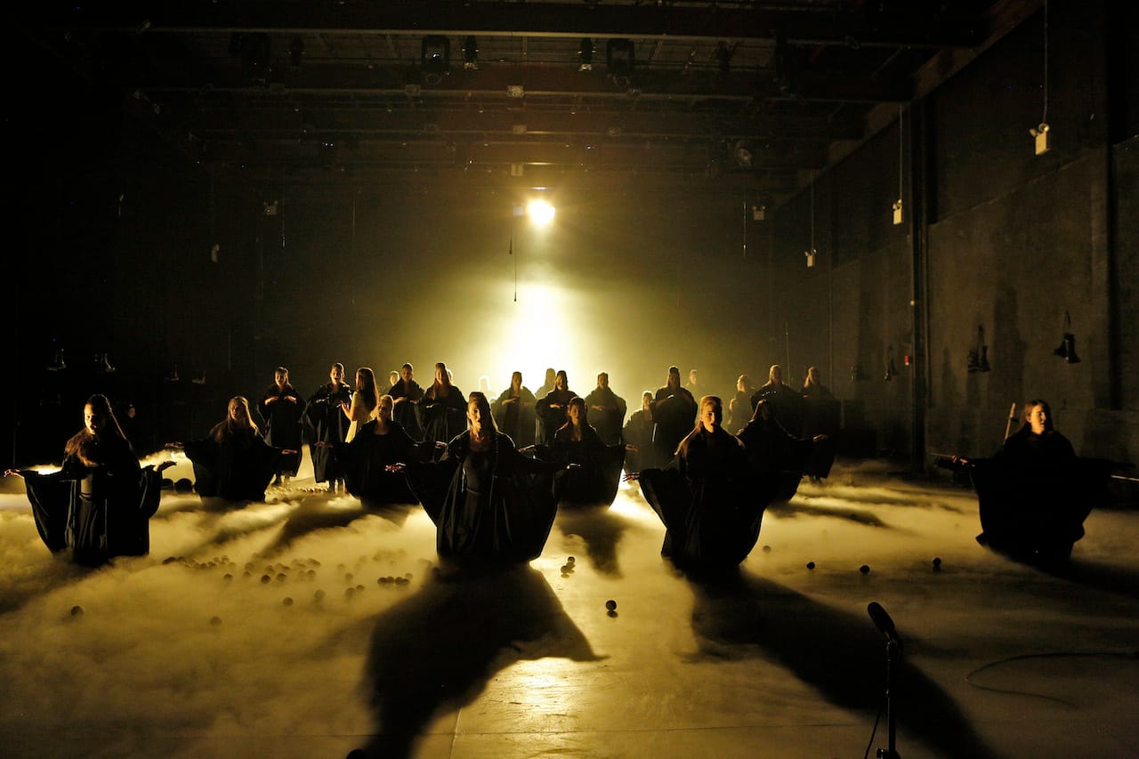 Carmina Slovenica: Toxic Psalms at St. Ann's Warehouse (photograph by Cory Weaver, courtesy Prototype Festival)
