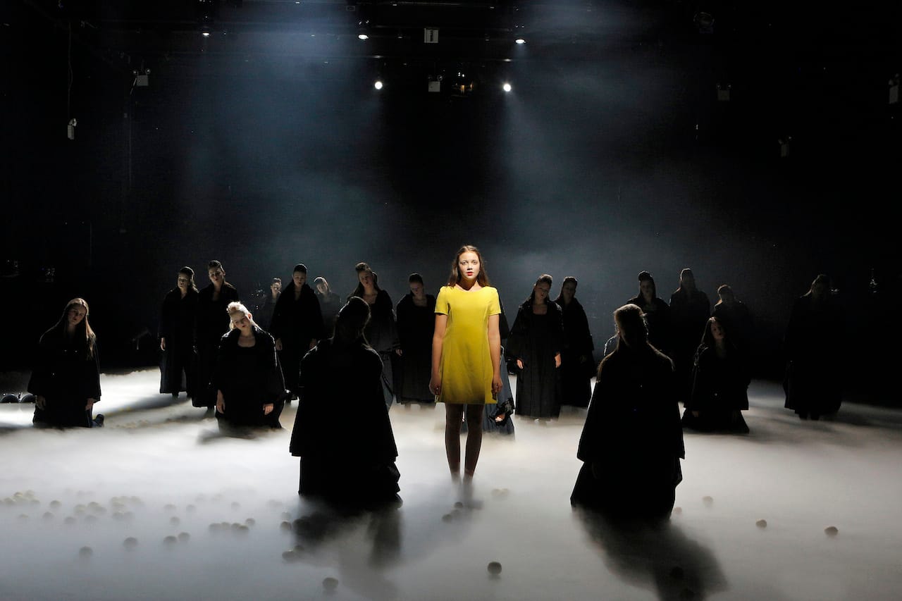 Carmina Slovenica: Toxic Psalms at St. Ann's Warehouse (photograph by Cory Weaver, courtesy Prototype Festival)