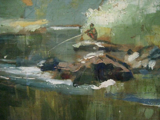 Diep Minh Chau "Uncle Ho Goes Fishing In Viet Bac" (excerpt), 1951, Courtesy Ho Chi Minh National Fine Arts Museum