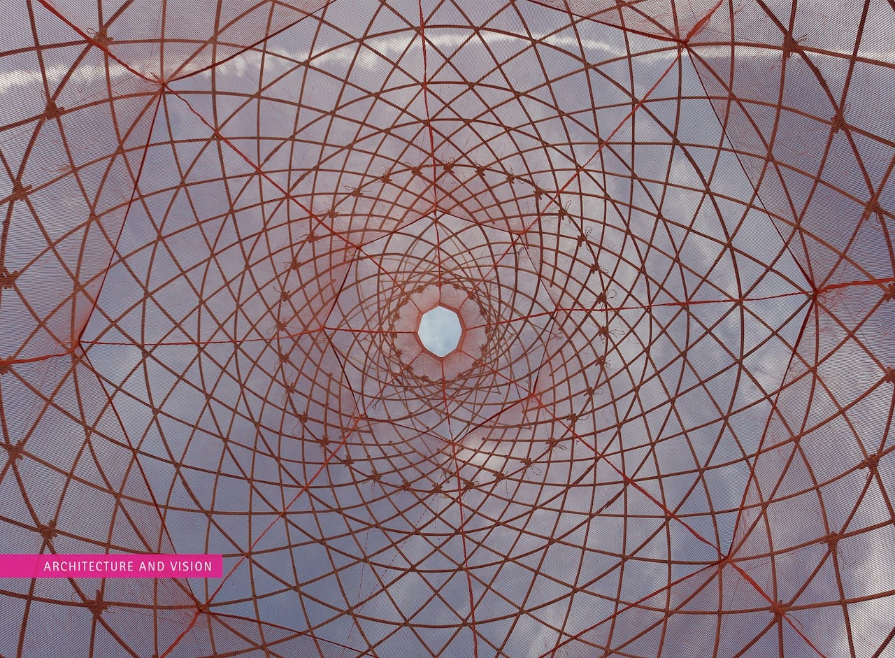 Looking inside the Warka Water tower (Image courtesy of Architecture and Vision) 