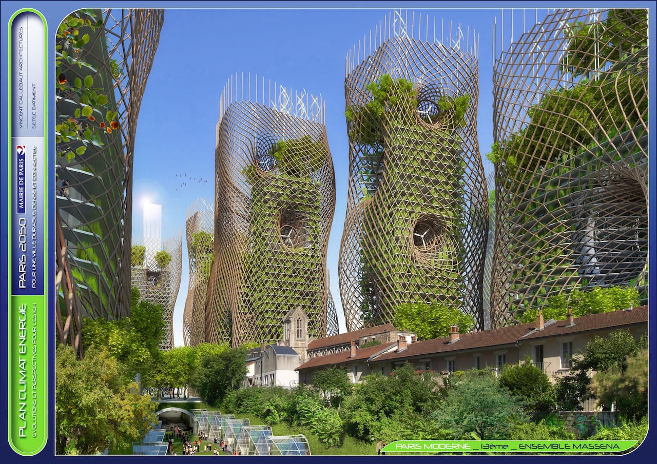 Bamboo Nest Towers © VINCENT CALLEBAUT ARCHITECTURES