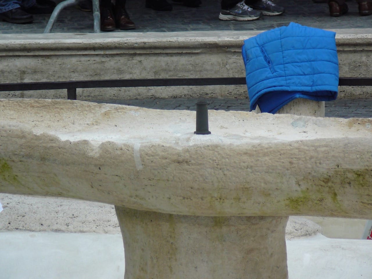 Close-up on the damage to the Barcaccia