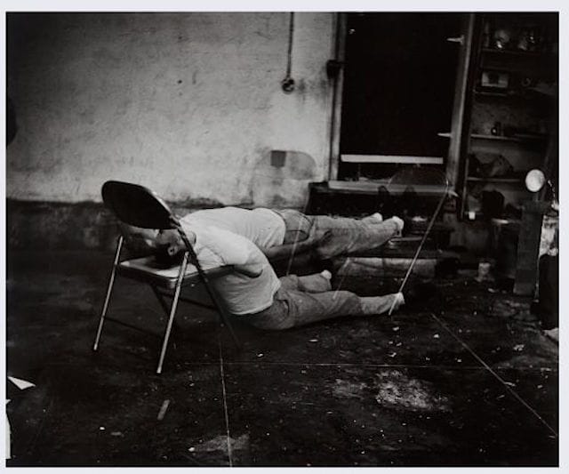 Bruce Nauman, "Failing to Levitate in My Studio" (1966) (courtesy Stedelijk Museum)