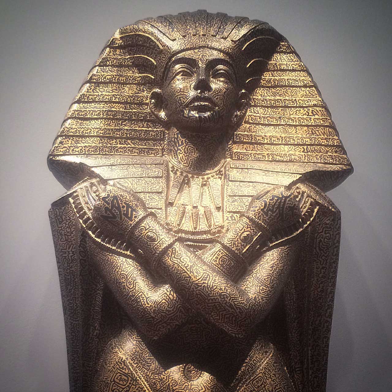 Keith Haring with LA II (Angel Ortiz), "Sarcophagus" (1983), acrylic and marker on fiberglass