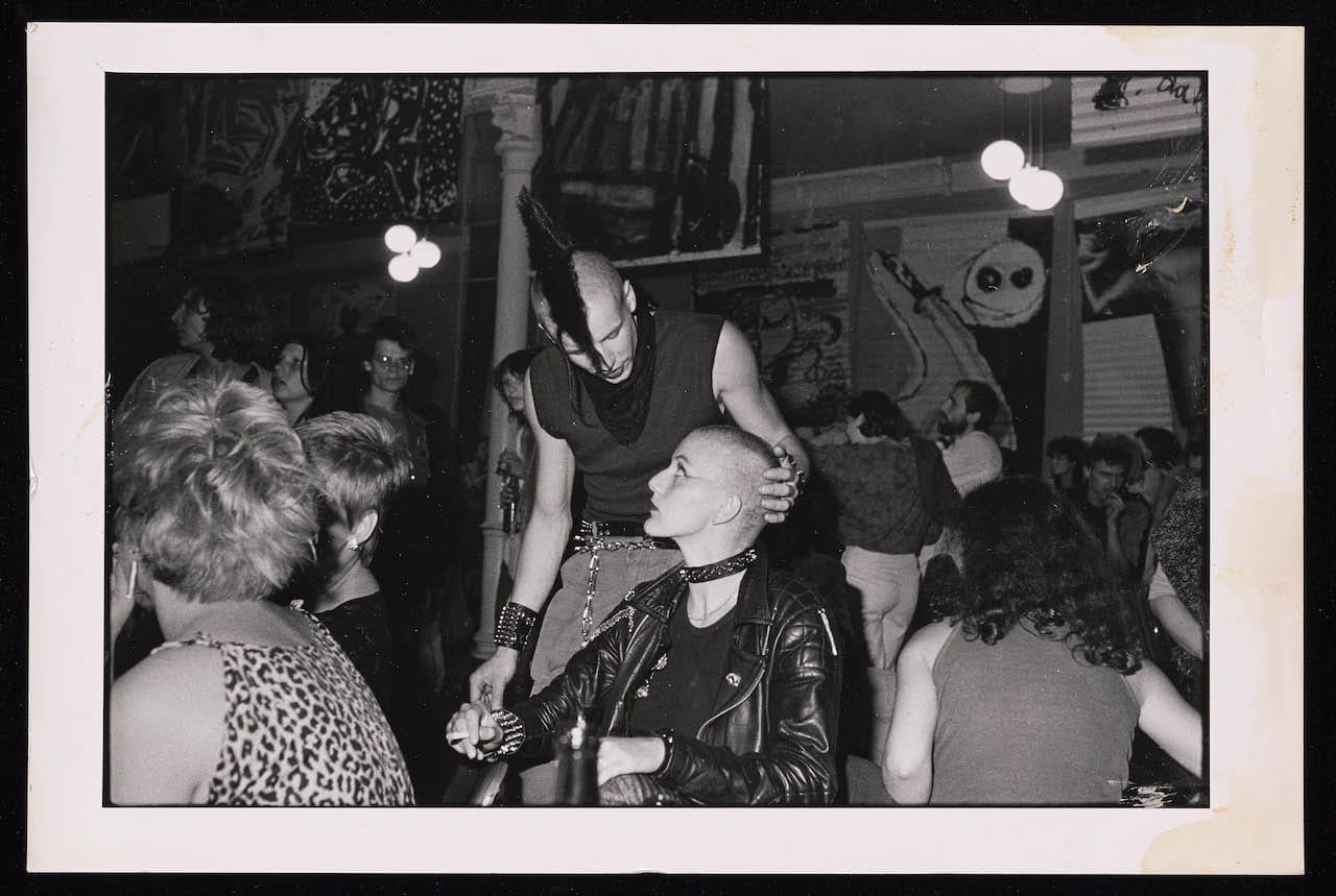 Photograph of the Intermedia Festival in Leipzig, 1985,  11859318.jpg from Anschlag, no. 5 (Leipzig, 1986)