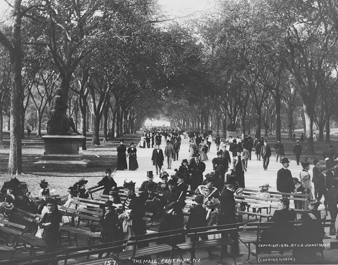 S. J. Johnston, "The Mall" in Central Park (1894) (via Thomas Warren Sears photograph collection, Archives of American Gardens)