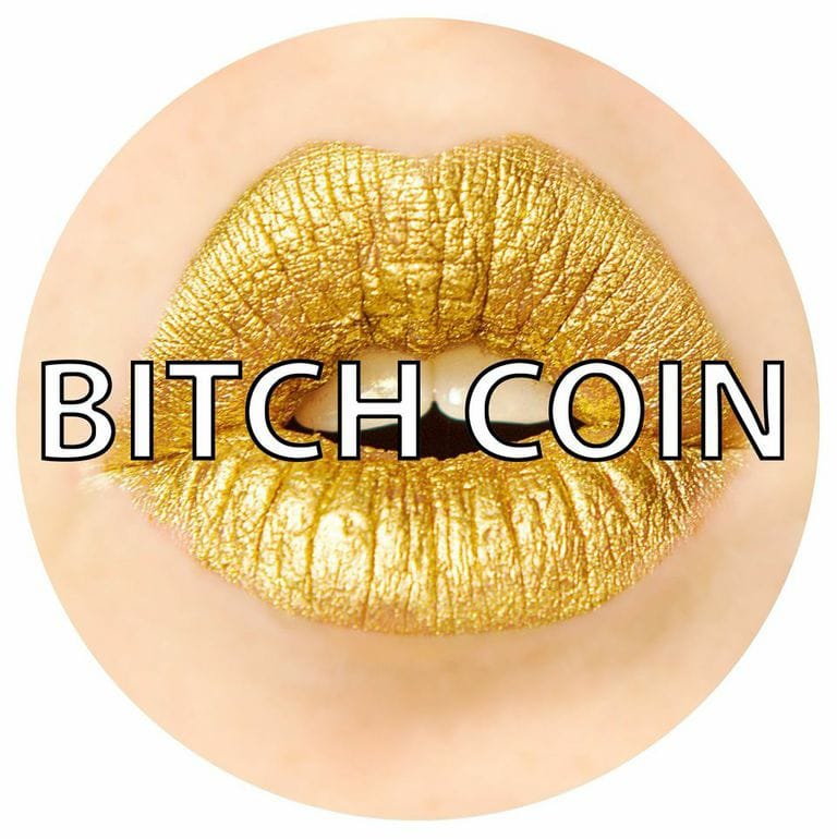 The BitchCoin logo, courtesy of the artist.