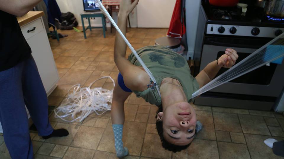 Artist Lindsey Lollie in rehearsal with Harriet Bailey and Brian Felsen. Photo by Andrew Mandinach. (via the event's facebook page.)