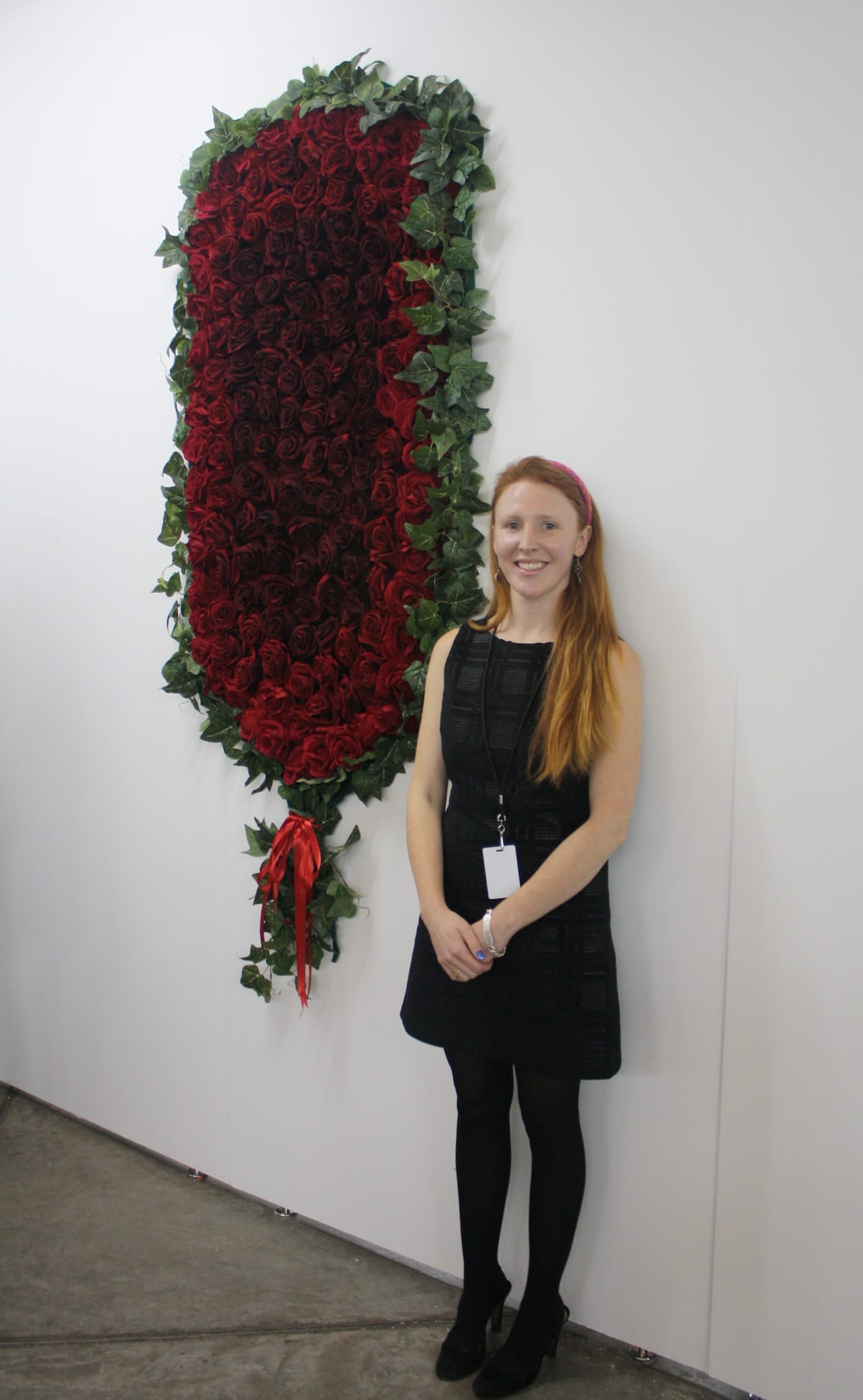 Hadley Vogel of East Hampton Shed with work by Larissa Lockshin.