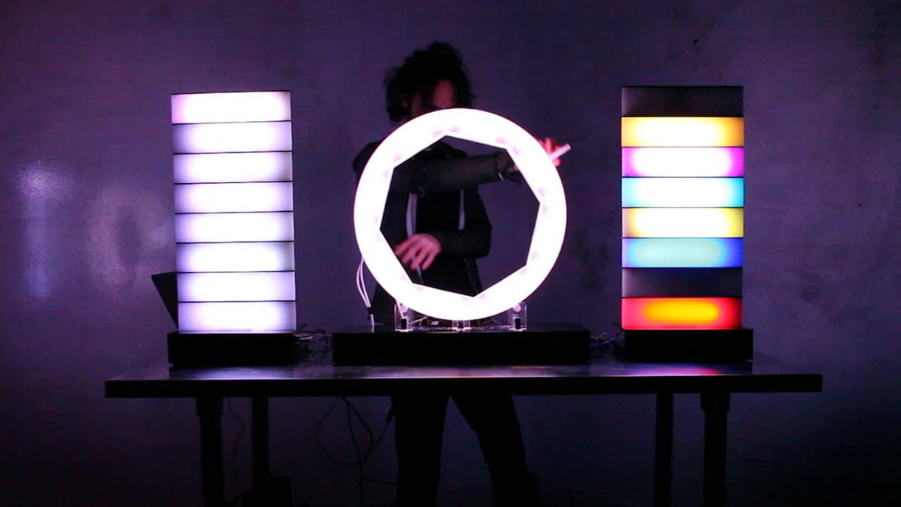 Jonathan Sparks playing the Nomis musical instrument (via the artist)