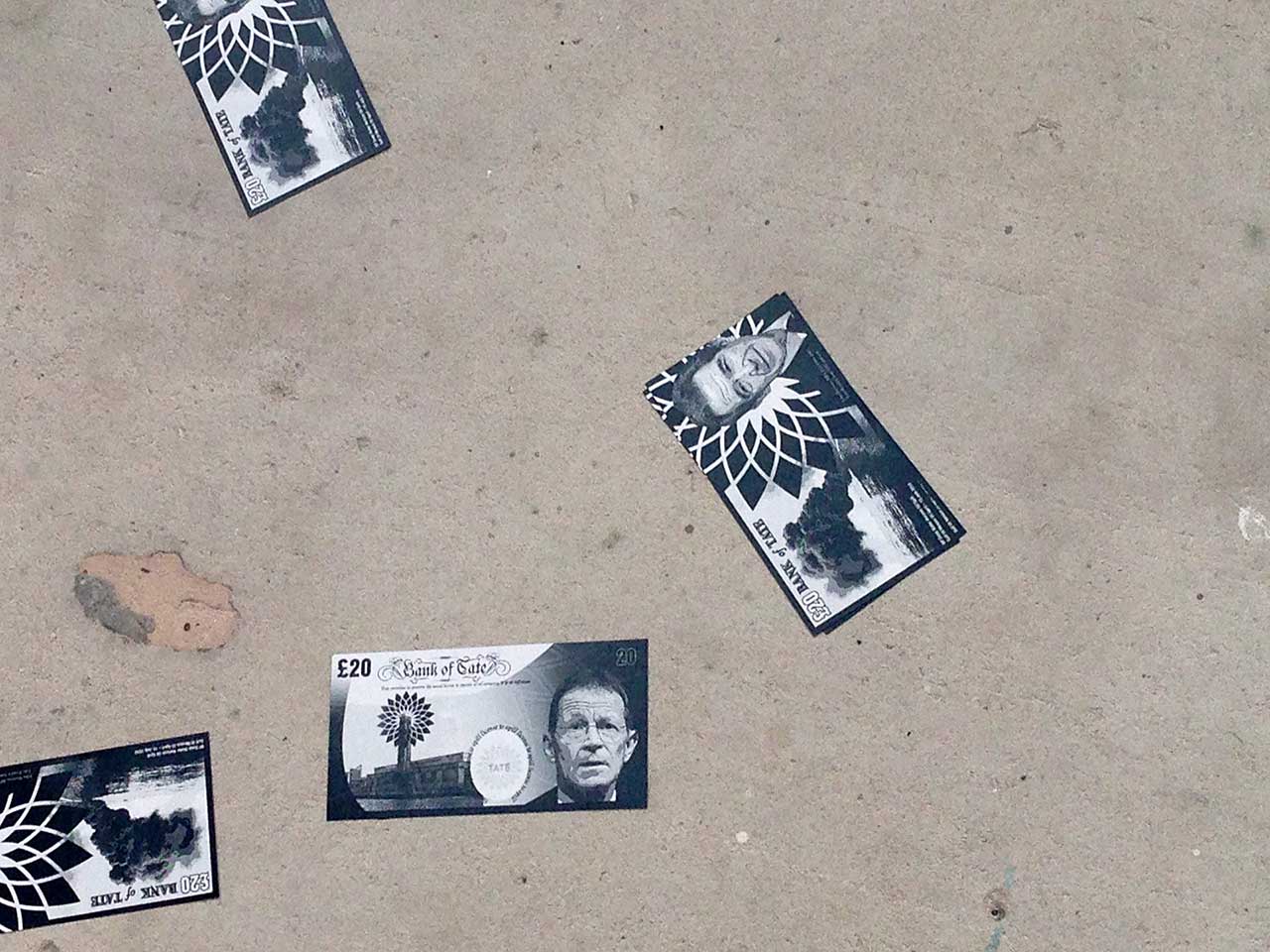 Fake money on the floor