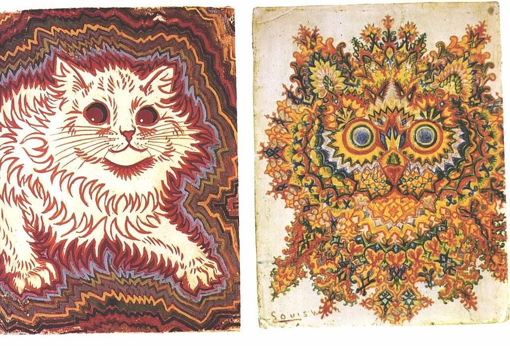 Cats painted by Louis Wain (1860-1936) (via Wikimedia)