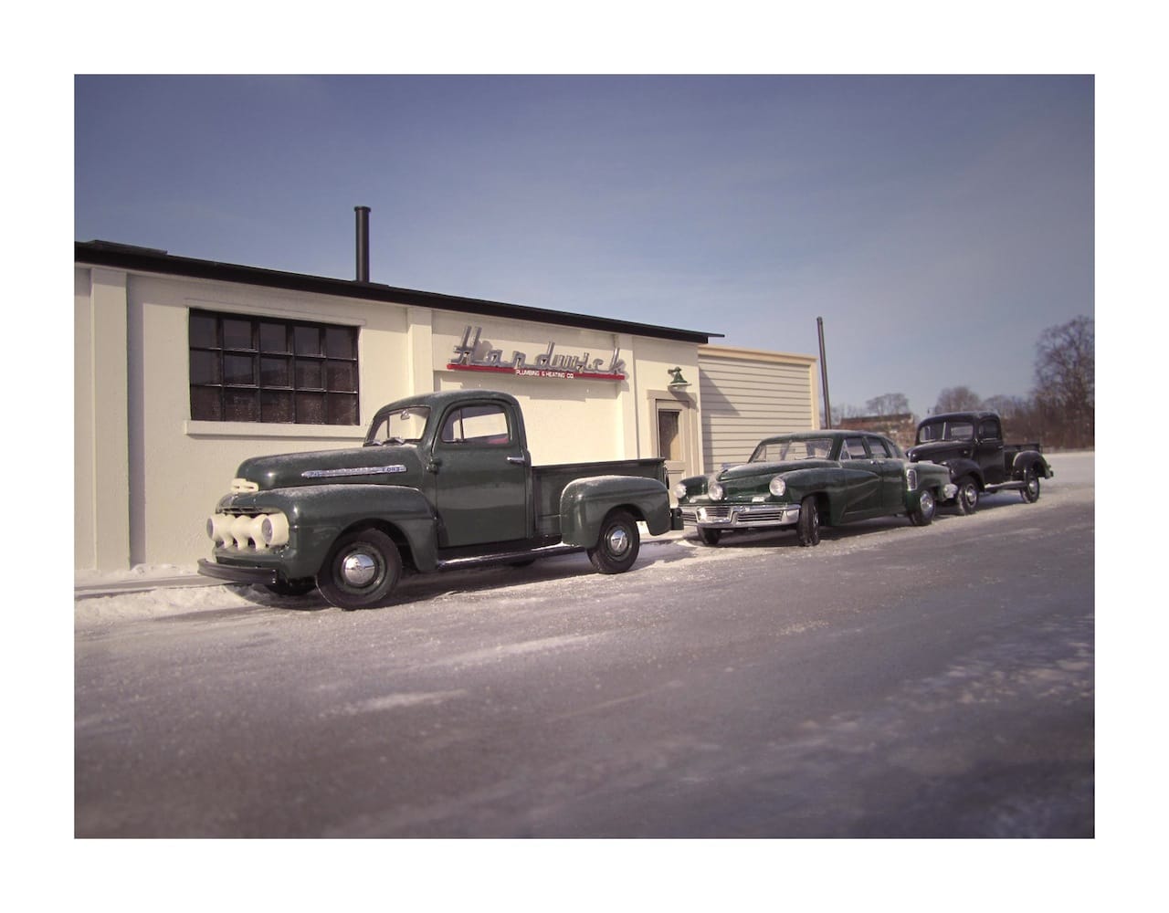 "It's 1954 and the Tucker is now 6 years old. The massive white wall tires have been replaced by plain black Kelly Springfields, which gives the vehicle a slightly tired appearance. But the owner of Hardwick Plumbing and Heating still loves the car."