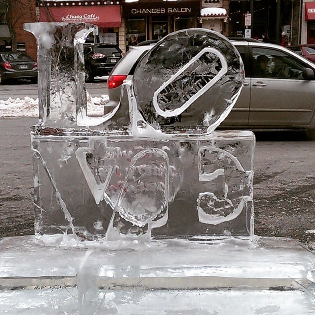 An ice sculpture from the fifth annual Northampton Ice Art Festival (photo by jender13/Instagram)
