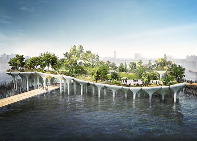 The proposed "private" park on the Hudson River in Manhattan.