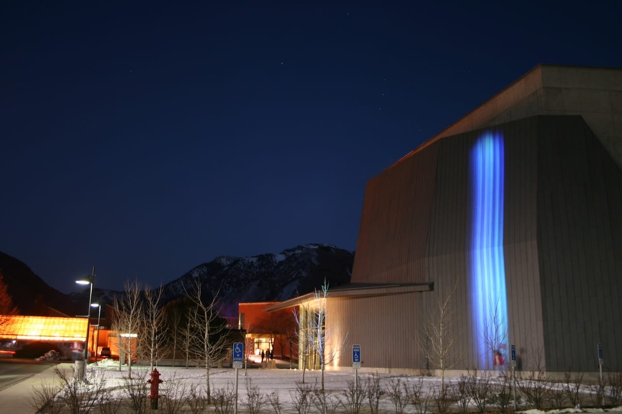 Andrea Polli, "Particle Falls," installed at Utah State University (photograph by Mikey Kettinger)