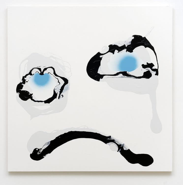 Jonathan Pylypchuk, "untitled" (2014), Enamel and spray paint on canvas, 78 x 78 in. (via chinaartobjects.com)