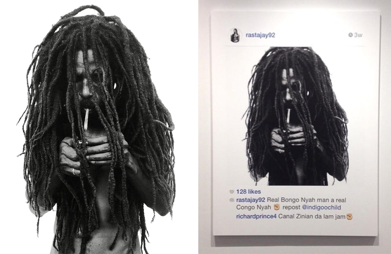 Donald Graham's original image and Richard Prince's artwork featuring the image on Instagram. (images courtesy Donald Graham)