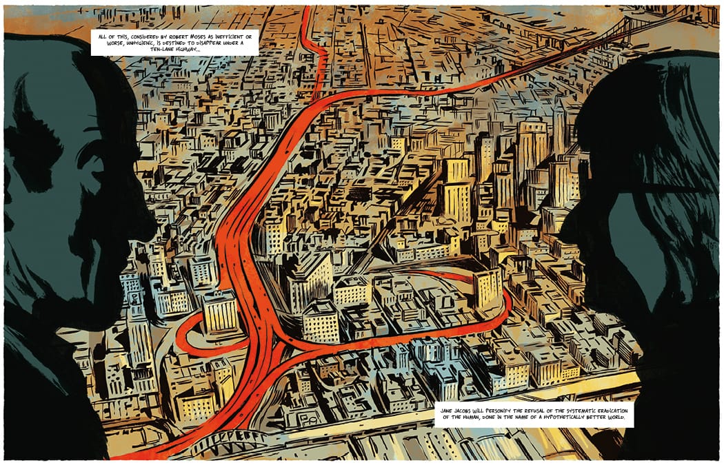 Page from 'Robert Moses: The Master Builder of New York City' (courtesy Nobrow)