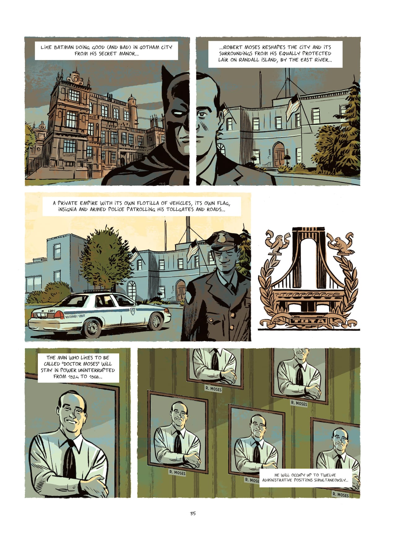 Page from 'Robert Moses: The Master Builder of New York City' (courtesy Nobrow)